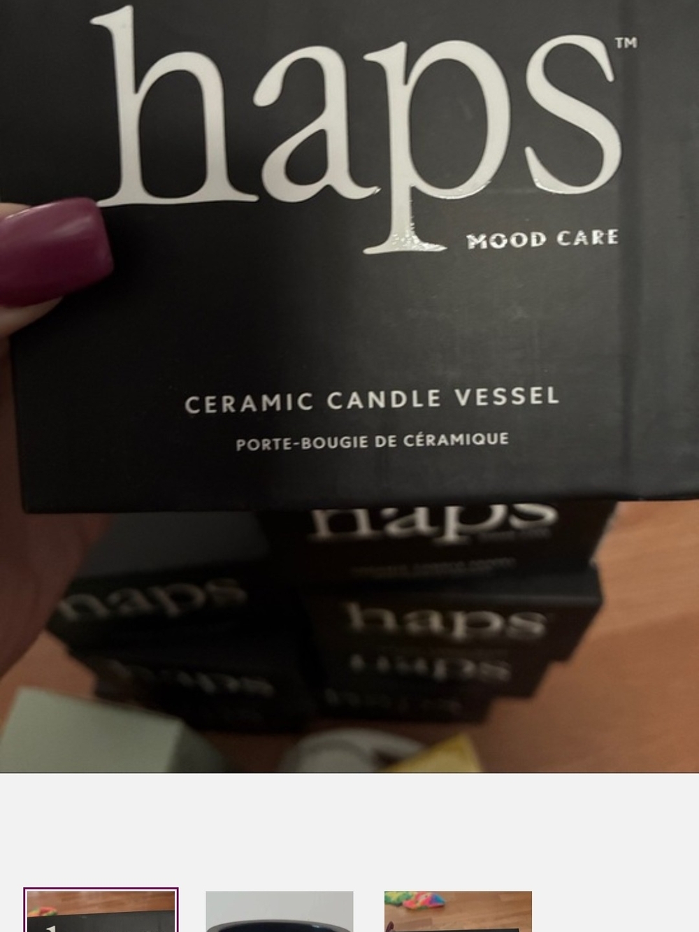 Black Ceramic Candle Vessel - Haps Mood Care